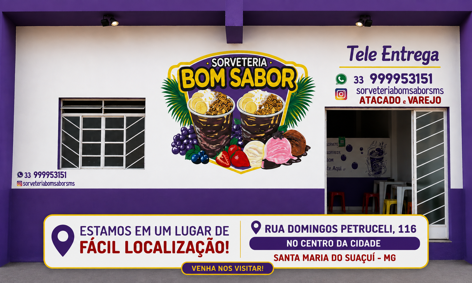 Fachada da Sorveteria Bom Sabor